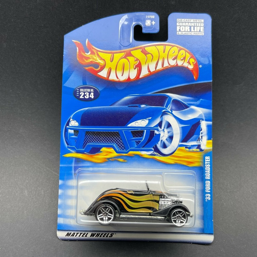 Hot Wheels‎ 1933 '33 Ford Roadster Hot Rod Car Black Graphics Diecast 1/64 #234